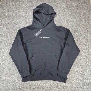 NWT Seek Discomfort Hoodie Mens Medium Black Organic Cotton Lightning Bolt